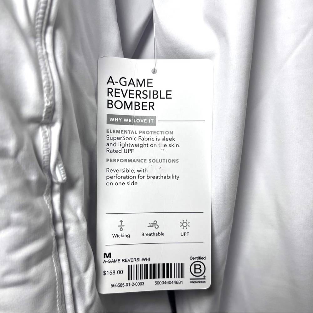 Athleta A-Game Reversible White Bomber Jacket - Picture 10 of 14